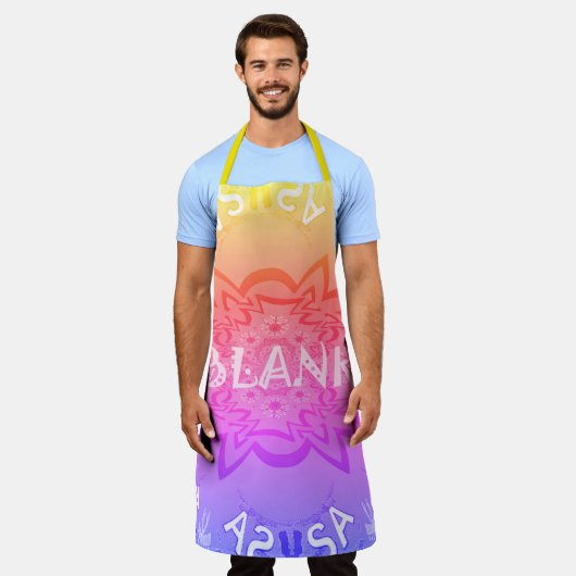 Creëer uw eigen, lege All-Over Print Schort (Gedragen)