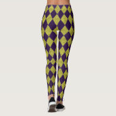 Creëer Uw eigen Leggings Paars Gold Argyle (Achterkant)