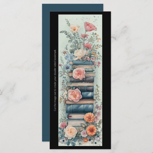 Creëer Uw eigen lentebloemen Boek Stack Bladwijzer (Voorkant / Achterkant)