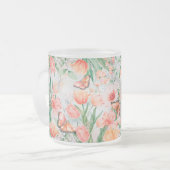 Creëer Uw eigen lentebloemen & vlinders Matglas Koffiemok (Voorkant links)