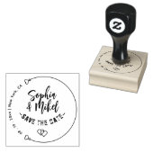 Creëer Uw Eigen| Leuke Ronde Save The Date Bruilof Rubberstempel (Gestempeld)