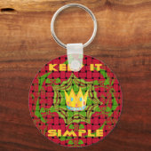 Creëer Uw eigen, levendige kleur Floral Eenvoudig  Sleutelhanger (Voorkant)