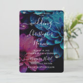 Creëer uw eigen levendige roze en blauwe bloemen kaart (Staand voorkant)