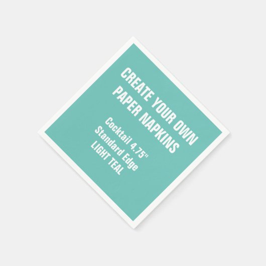 Creëer Uw eigen, LICHT BLAUWGROEN Cocktail Paper N Servet (Hoek)