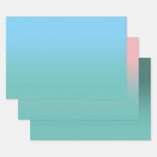 Creëer Uw Eigen Licht Blauwgroen Ombre Inpakpapier Vel