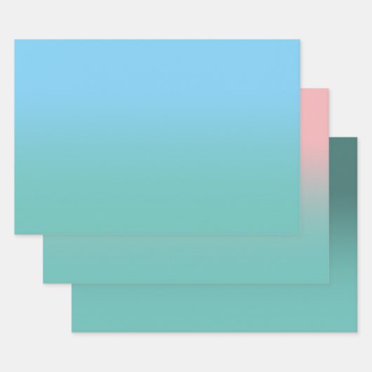 Creëer Uw Eigen Licht Blauwgroen Ombre Inpakpapier Vel (Set)