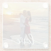 Creëer Uw Eigen Liefde Script Romantisch Paar Foto Glazen Onderzetter (Achterkant)