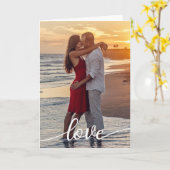 Creëer Uw Eigen Liefde Script Romantisch Paar Foto Kaart (Gele Bloem)