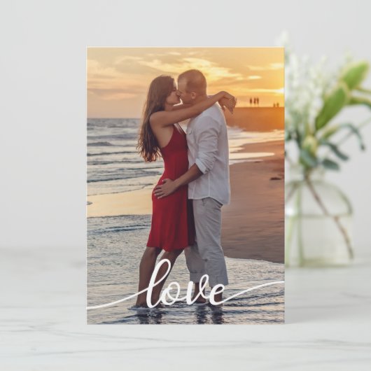 Creëer Uw Eigen Liefde Script Romantisch Paar Foto Kaart (Staand voorkant)