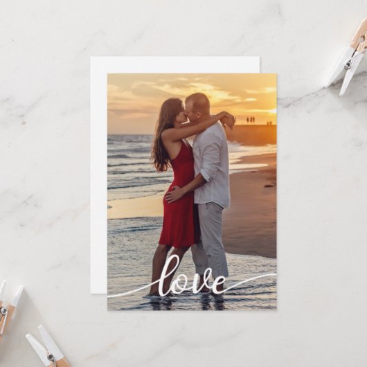 Creëer Uw Eigen Liefde Script Romantisch Paar Foto Kaart (Voorkant / Achterkant in situ)