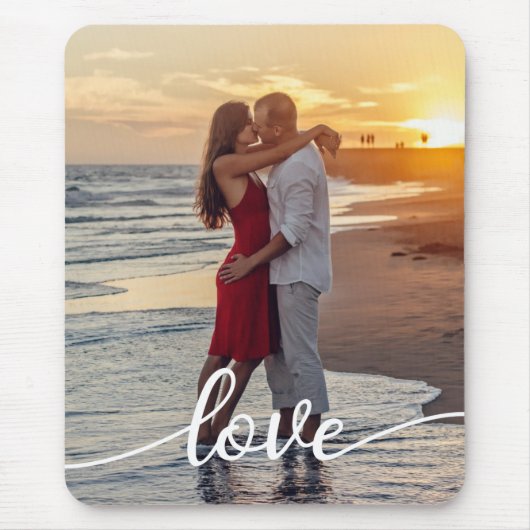 Creëer Uw Eigen Liefde Script Romantisch Paar Foto Muismat (Voorkant)