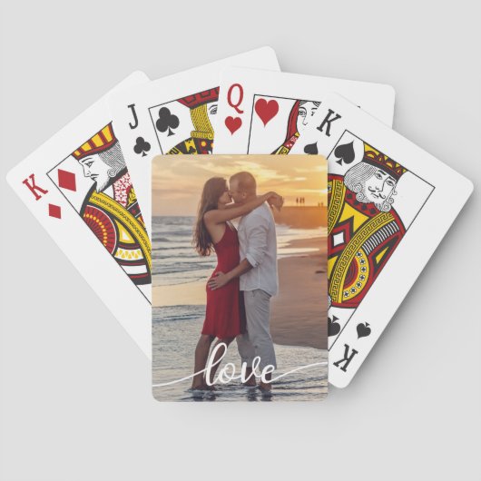 Creëer Uw Eigen Liefde Script Romantisch Paar Foto Pokerkaarten (Achterkant)