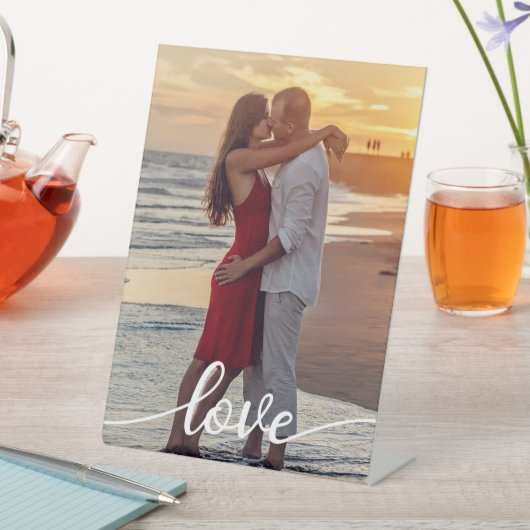Creëer Uw Eigen Liefde Script Romantisch Paar Foto Reclamebord Met Voetstuk (Insitu)