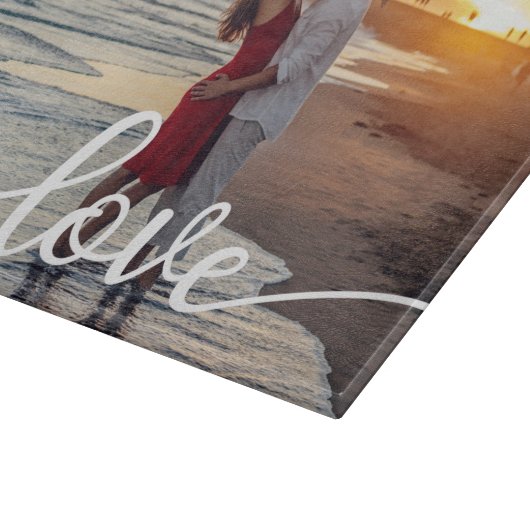Creëer Uw Eigen Liefde Script Romantisch Paar Foto Snijplank (Hoek)
