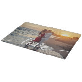 Creëer Uw Eigen Liefde Script Romantisch Paar Foto Snijplank (Hoek)