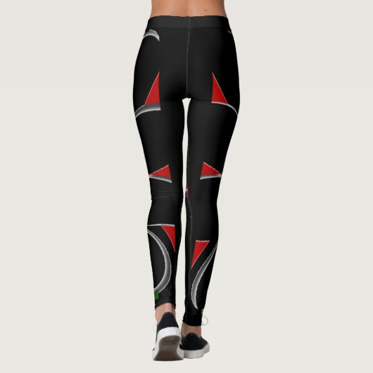 Creëer Uw eigen liefdevol zwart rood Leggings (Achterkant)