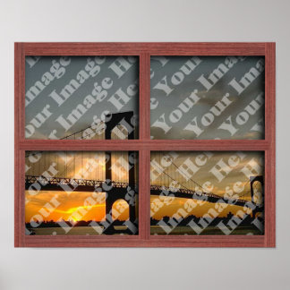 Creëer Uw eigen Lijst met vier ruiten rood hout Poster