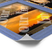 Creëer Uw eigen Lijst met zes ruiten blauw hout Poster (Hoek)