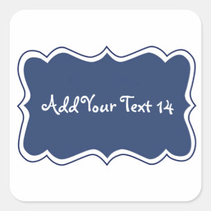 Creëer Uw eigen  Lijst V012 DONKERBLAUW Vierkante Sticker