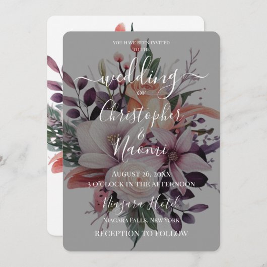 Creëer Uw eigen Lily Flower Bouquet Kaart (Voorkant / Achterkant)