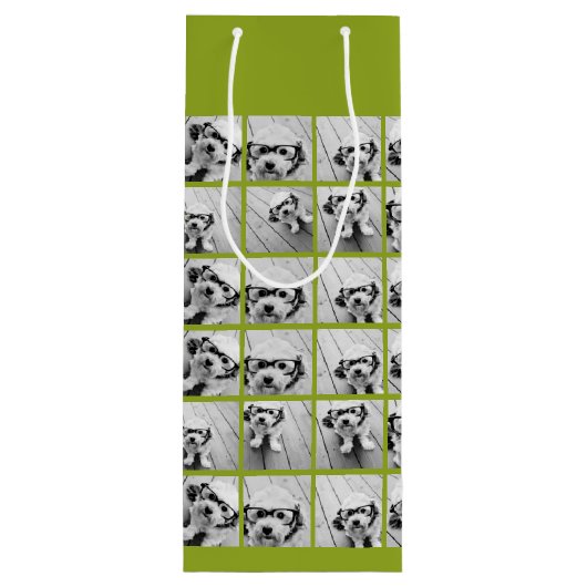 Creëer Uw eigen Limoen van het Foto Collage van he Wijn Cadeautas (Achterkant)