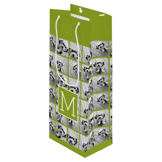 Creëer Uw eigen Limoen van het Foto Collage van he Wijn Cadeautas (Voorkant Gekanteld)