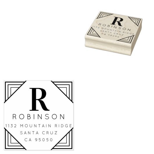 Creëer Uw eigen logo-achternaam teruggeven Rubberstempel (Gestempeld)