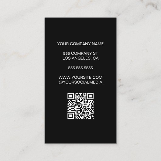 Creëer uw eigen Logo Black Professional Visitekaartje (Achterkant)