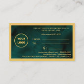 Creëer uw eigen Logo Budget Gold Cadeaubon Informatiekaartje (Achterkant)