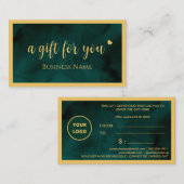 Creëer uw eigen Logo Budget Gold Cadeaubon Informatiekaartje (Voorkant / Achterkant)