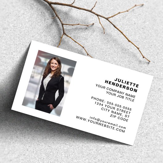 Creëer Uw eigen Logo Foto QR Modern Elegant Visitekaartje