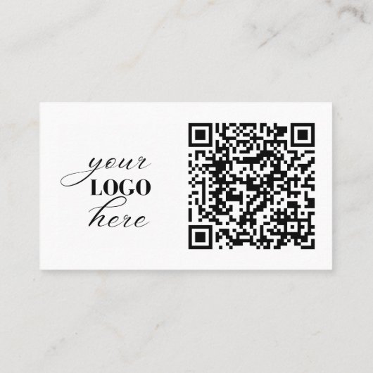 Creëer Uw eigen Logo Foto QR Modern Elegant Visitekaartje (Achterkant)