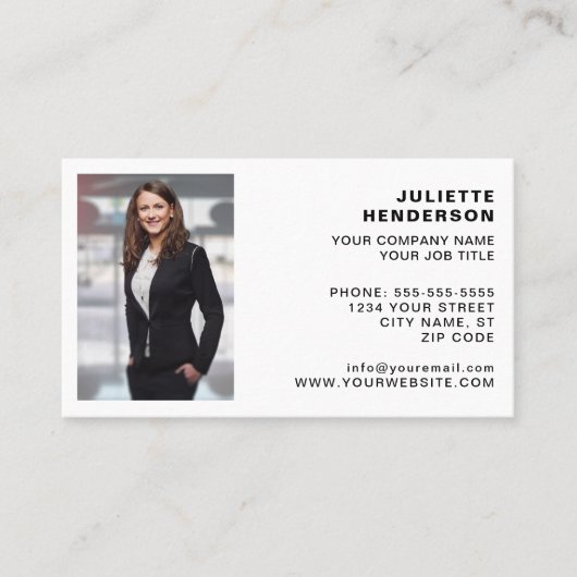 Creëer Uw eigen Logo Foto QR Modern Elegant Visitekaartje (Voorkant)