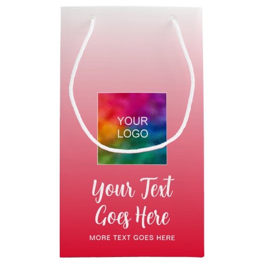 Creëer Uw Eigen Logo Hier Rode Sjabloon Custom Klein Cadeauzakje (Achterkant)