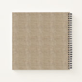 Creëer Uw eigen Logo monogram voor Burlap Retro Notitieboek (Achterkant)