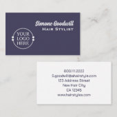 Creëer Uw eigen Logo-Visitekaartje | Donker Paarse Visitekaartje (Voorkant / Achterkant)