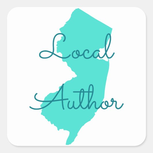 Creëer Uw eigen lokale auteur in New Jersey Vierkante Sticker (Voorkant)