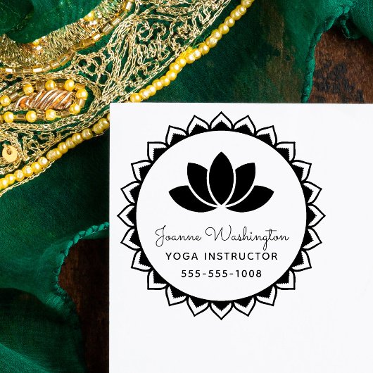 Creëer Uw eigen Lotus Flower Yoga Rubberstempel