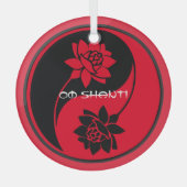 Creëer Uw Eigen Lotus Yin Yang Symbool Glas Ornament (Voorkant)