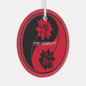 Creëer Uw Eigen Lotus Yin Yang Symbool Glas Ornament (Voorkant Rechts)