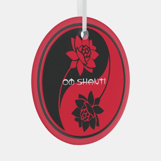 Creëer Uw Eigen Lotus Yin Yang Symbool Glas Ornament (Voorkant Rechts)