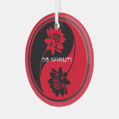 Creëer Uw Eigen Lotus Yin Yang Symbool Glas Ornament (Voorkant links)