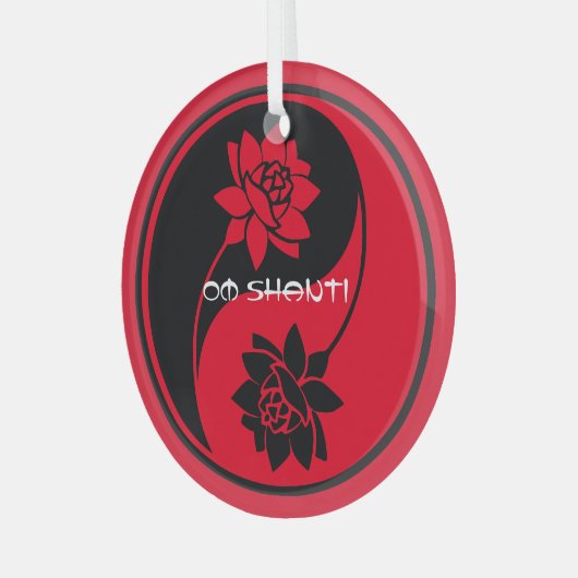 Creëer Uw Eigen Lotus Yin Yang Symbool Glas Ornament (Voorkant links)