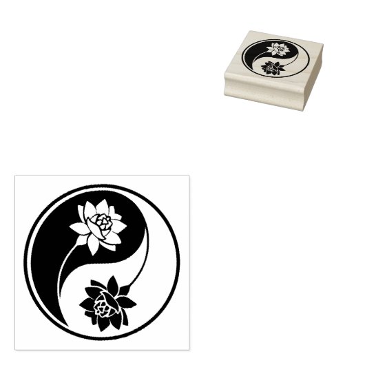 Creëer Uw Eigen Lotus Yin Yang Symbool Rubberstempel (Gestempeld)