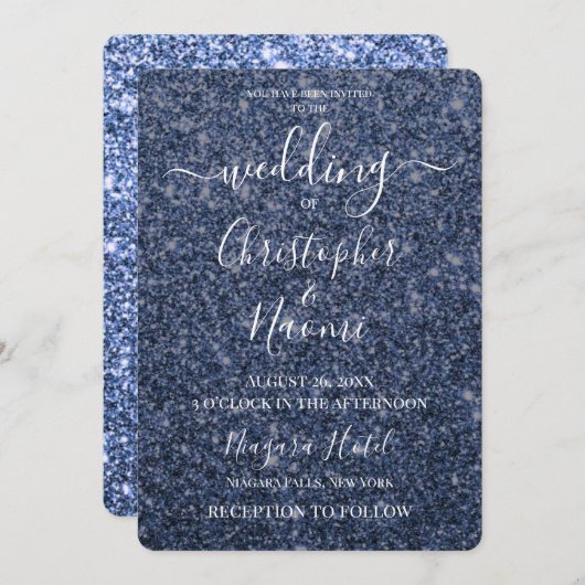 Creëer uw eigen Lux bruiloft glitter print Kaart (Voorkant / Achterkant)