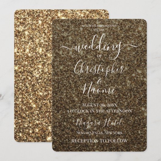 Creëer uw eigen Lux bruiloft glitter print Kaart (Voorkant / Achterkant)