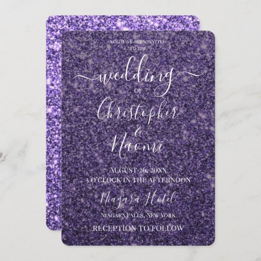 Creëer uw eigen Lux bruiloft glitter print Kaart (Voorkant / Achterkant)