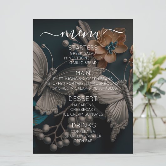 Creëer uw eigen luxe  vlinder menu (Staand voorkant)