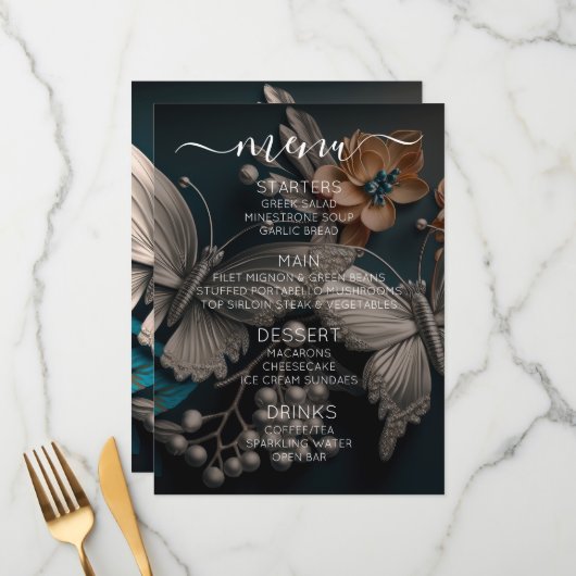 Creëer uw eigen luxe  vlinder menu (Voorkant / Achterkant in situ)
