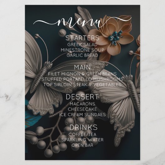 Creëer uw eigen luxe  vlinder menu (Voorkant)